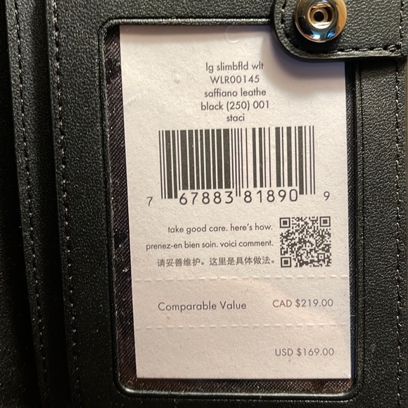 Kate Spade Staci Large Slim Bifold Wallet Black NWT - Picture 5 of 16